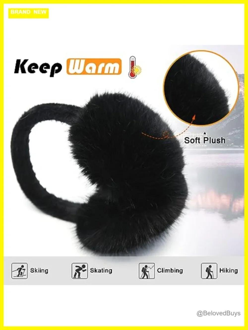 Fluffy Faux Fur Earmuffs Foldable Winter Ear Warmer Soft Covers